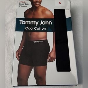 TWO NWT Tommy John 2 pair Boxer Briefs Black. Size Small w/ 6" inseam. Cotton